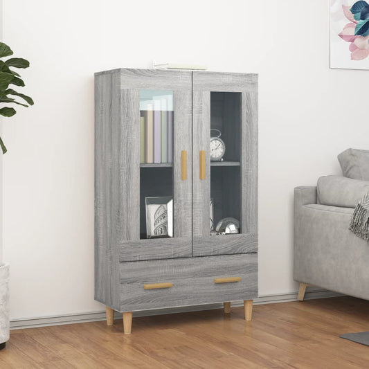 Hoge kast 70x31x115 cm bewerkt hout grijs sonoma eikenkleurig is nu te koop bij PeponiXL, paradijselijk wonen!