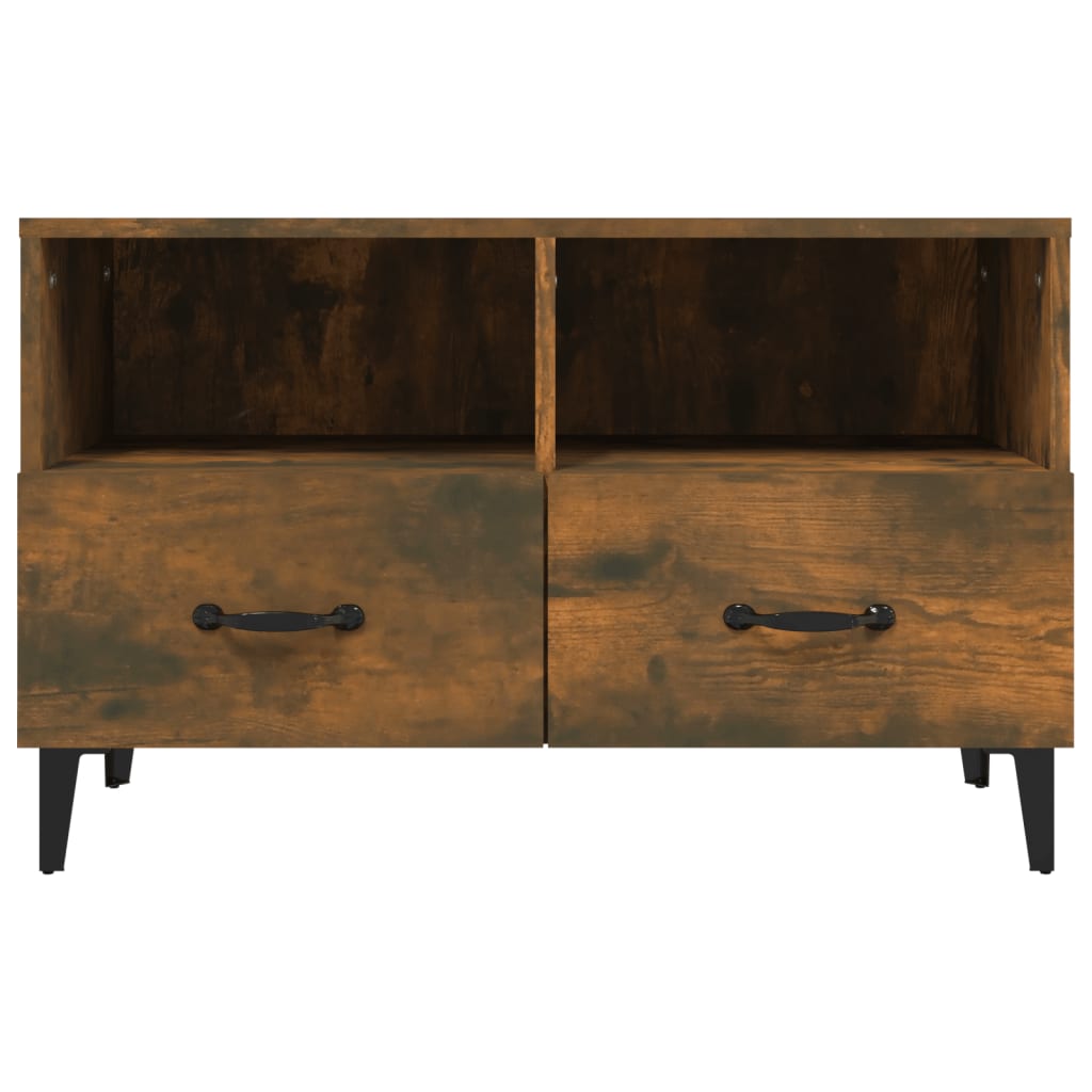 Tv-meubel 80x36x50 cm bewerkt hout gerookt eikenkleurig is nu te koop bij PeponiXL, paradijselijk wonen!