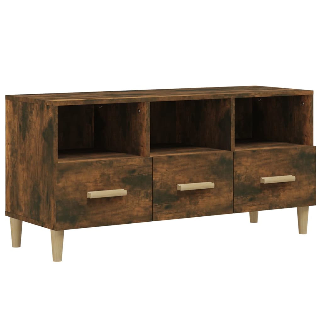 Tv-meubel 102x36x50 cm bewerkt hout gerookt eikenkleurig is nu te koop bij PeponiXL, paradijselijk wonen!