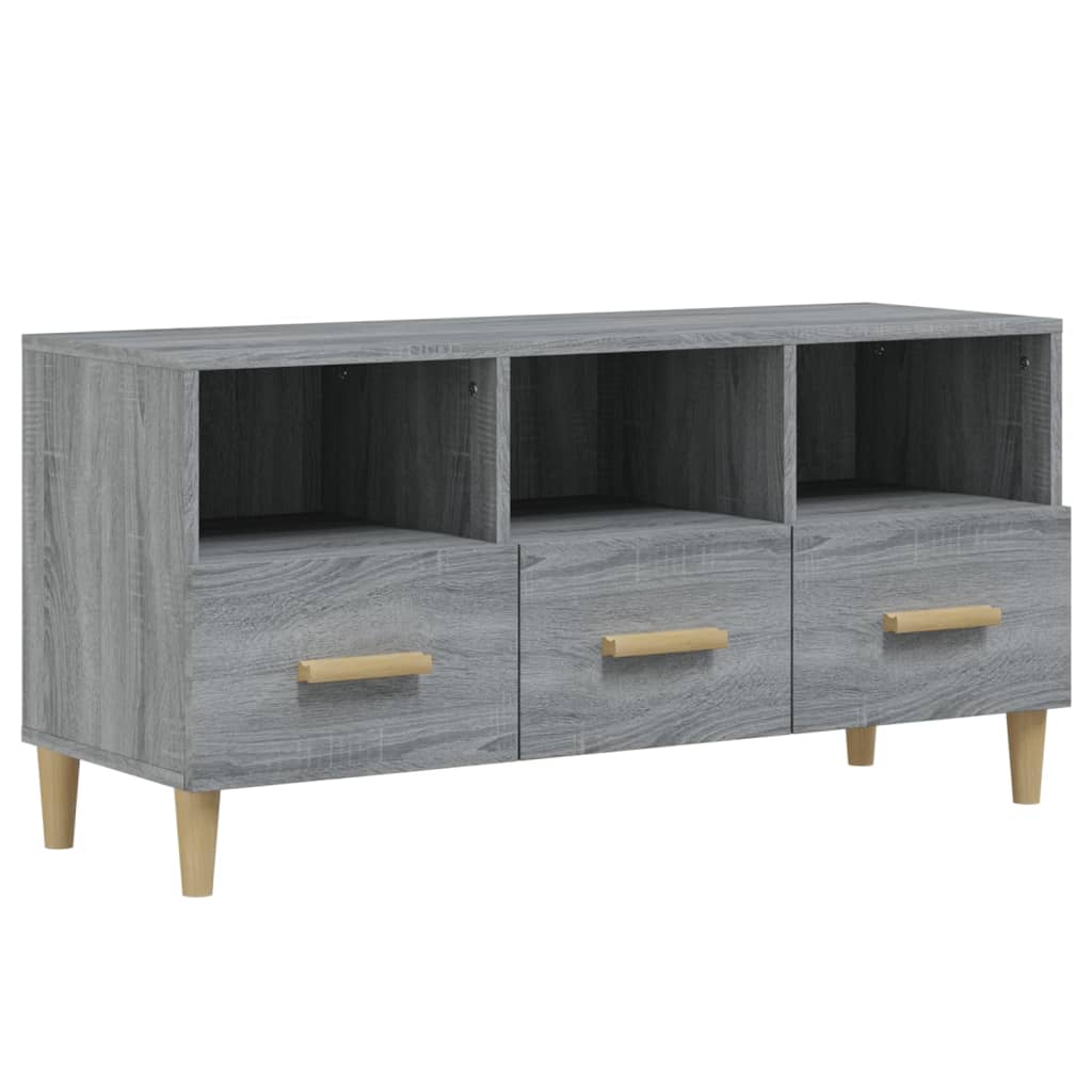 Tv-meubel 102x36x50 cm bewerkt hout grijs sonoma eikenkleurig is nu te koop bij PeponiXL, paradijselijk wonen!