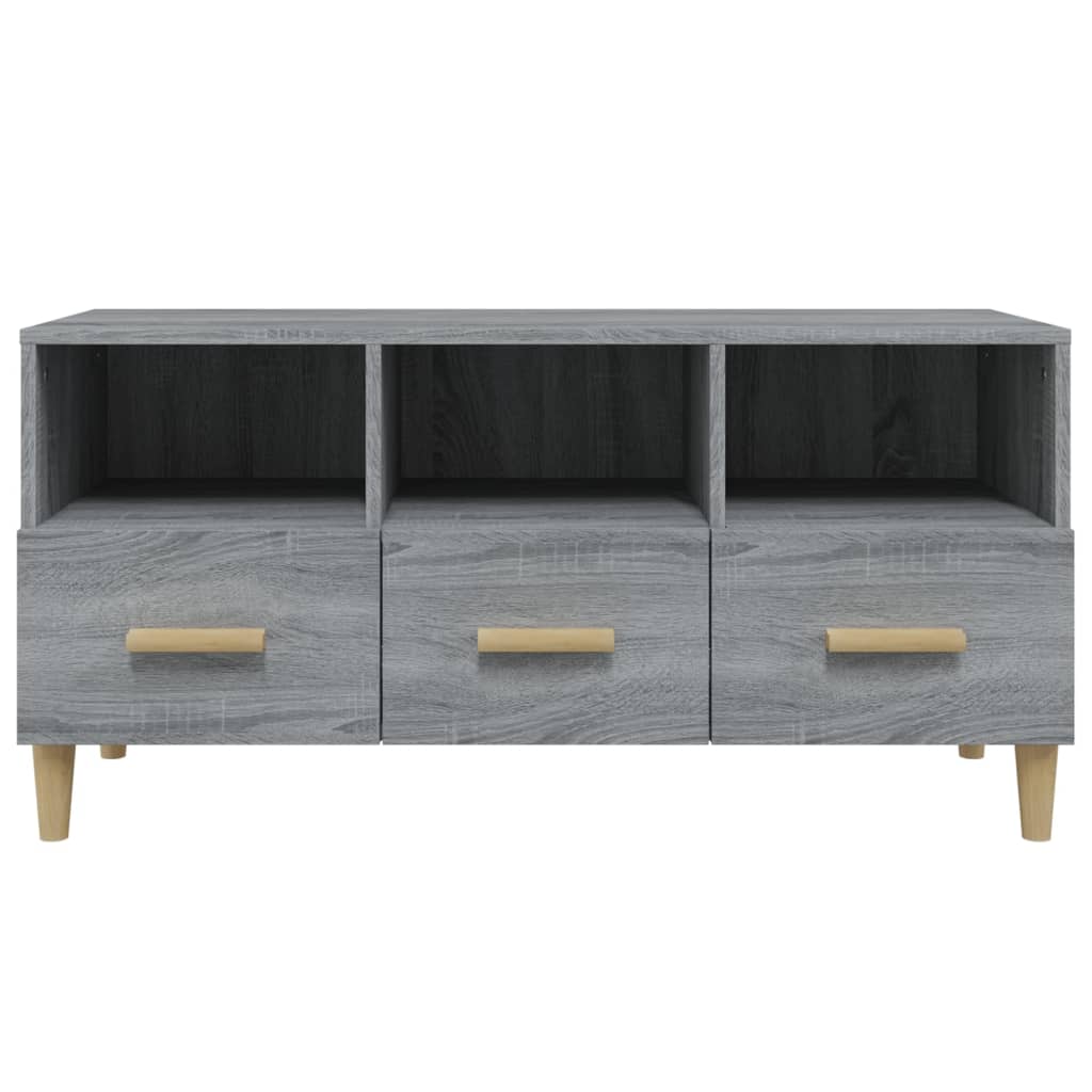 Tv-meubel 102x36x50 cm bewerkt hout grijs sonoma eikenkleurig is nu te koop bij PeponiXL, paradijselijk wonen!