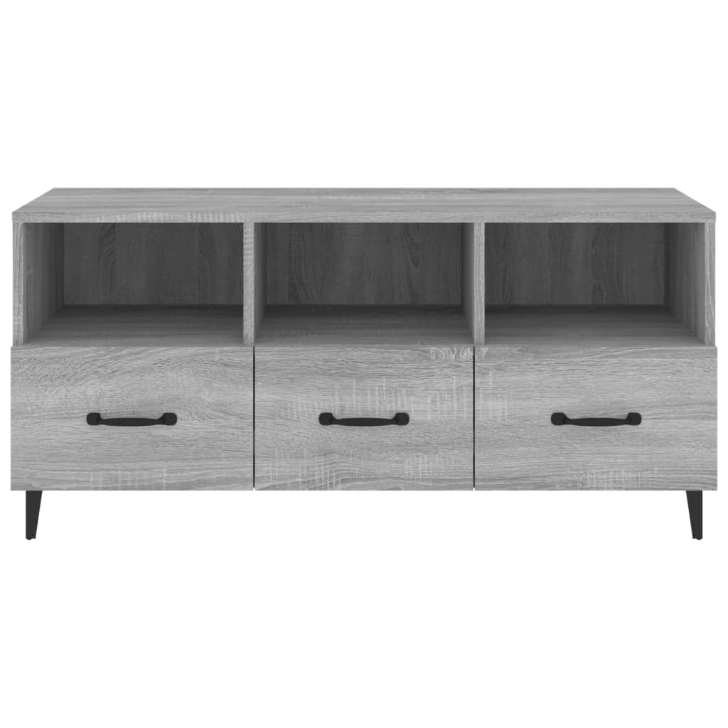Tv-meubel 102x35x50 cm bewerkt hout grijs sonoma eikenkleurig is nu te koop bij PeponiXL, paradijselijk wonen!