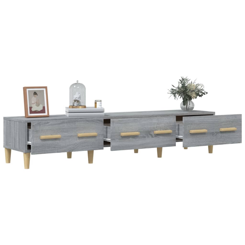 Tv-meubel 150x34,5x30 cm bewerkt hout grijs sonoma eikenkleurig is nu te koop bij PeponiXL, paradijselijk wonen!