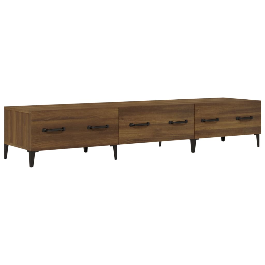 Tv-meubel 150x34,5x30 cm bewerkt hout bruin eikenkleur is nu te koop bij PeponiXL, paradijselijk wonen!