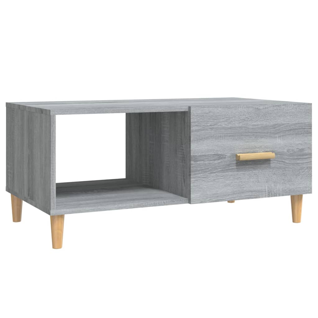 Salontafel 89,5x50x40 cm bewerkt hout grijs sonoma eikenkleurig is nu te koop bij PeponiXL, paradijselijk wonen!