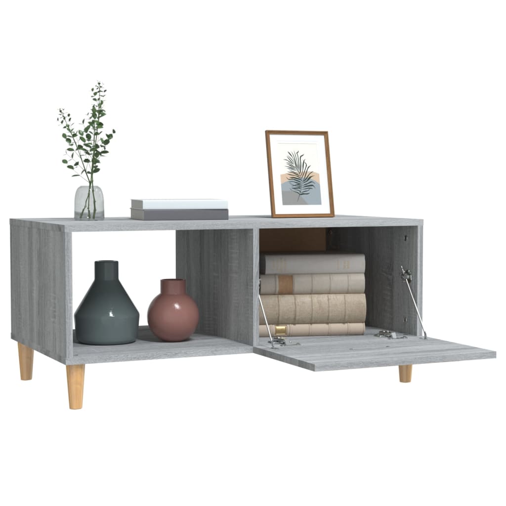 Salontafel 89,5x50x40 cm bewerkt hout grijs sonoma eikenkleurig is nu te koop bij PeponiXL, paradijselijk wonen!