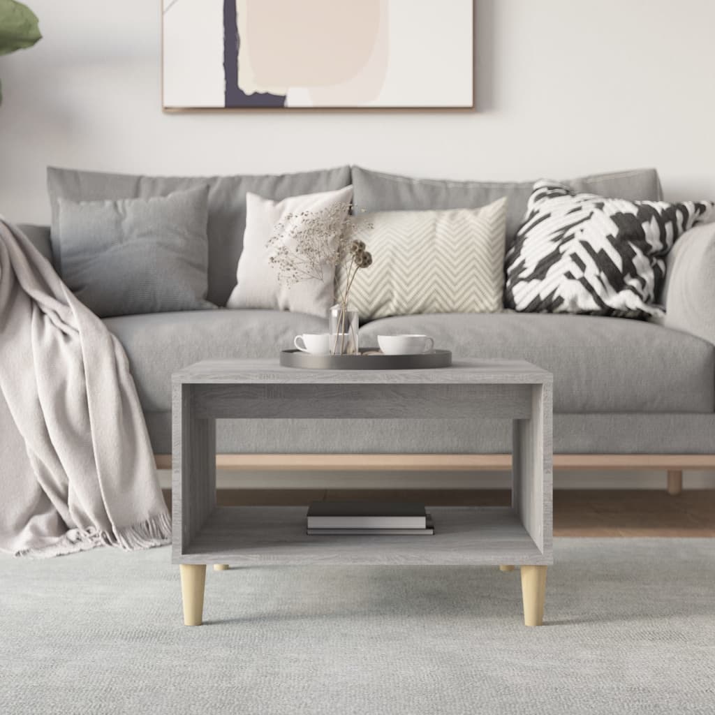 Salontafel 60x50x40 cm bewerkt hout grijs sonoma eikenkleurig is nu te koop bij PeponiXL, paradijselijk wonen!