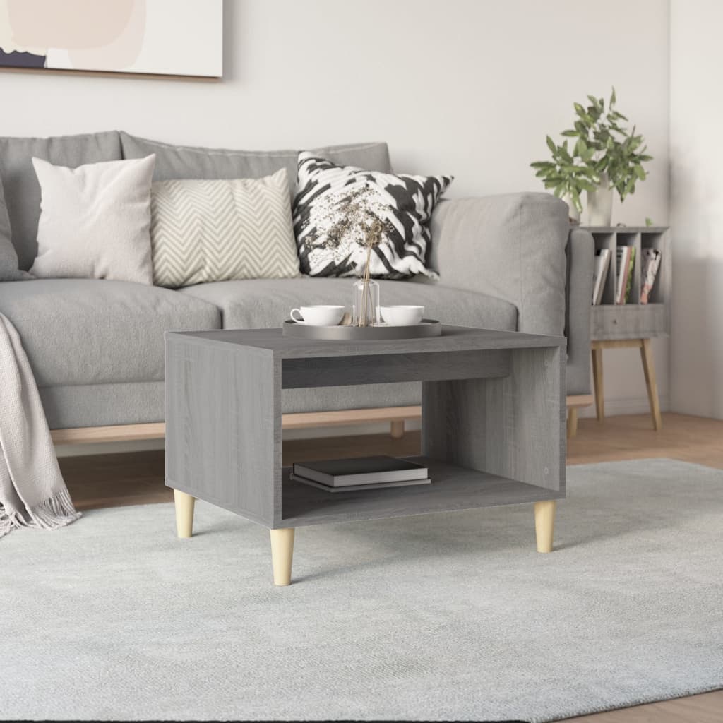 Salontafel 60x50x40 cm bewerkt hout grijs sonoma eikenkleurig is nu te koop bij PeponiXL, paradijselijk wonen!