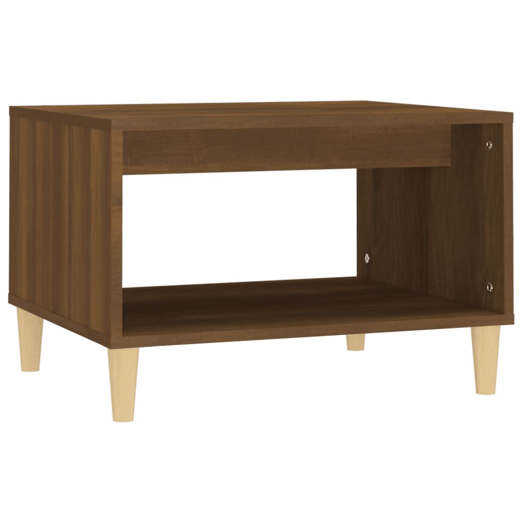 Salontafel 60x50x40 cm bewerkt hout bruin eikenkleur is nu te koop bij PeponiXL, paradijselijk wonen!