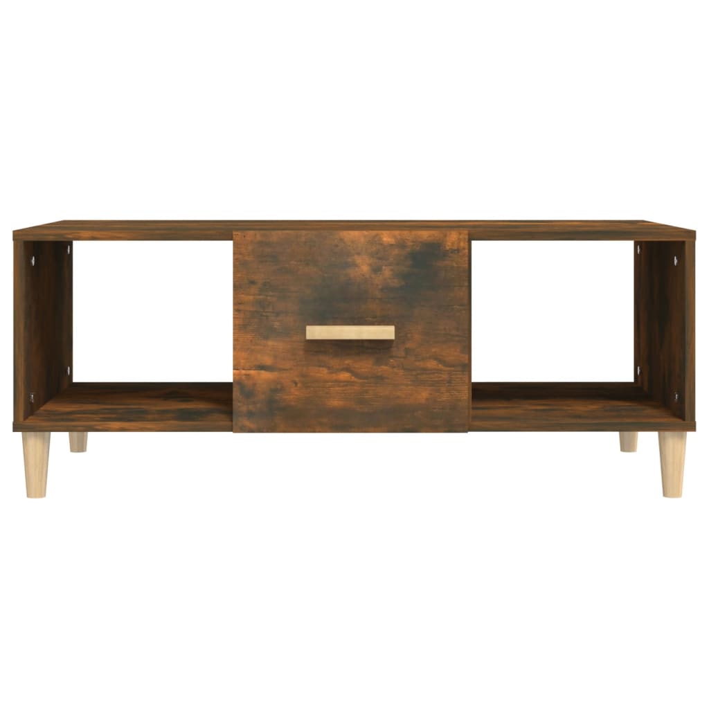 Salontafel 102x50x40 cm bewerkt hout gerookt eikenkleurig is nu te koop bij PeponiXL, paradijselijk wonen!