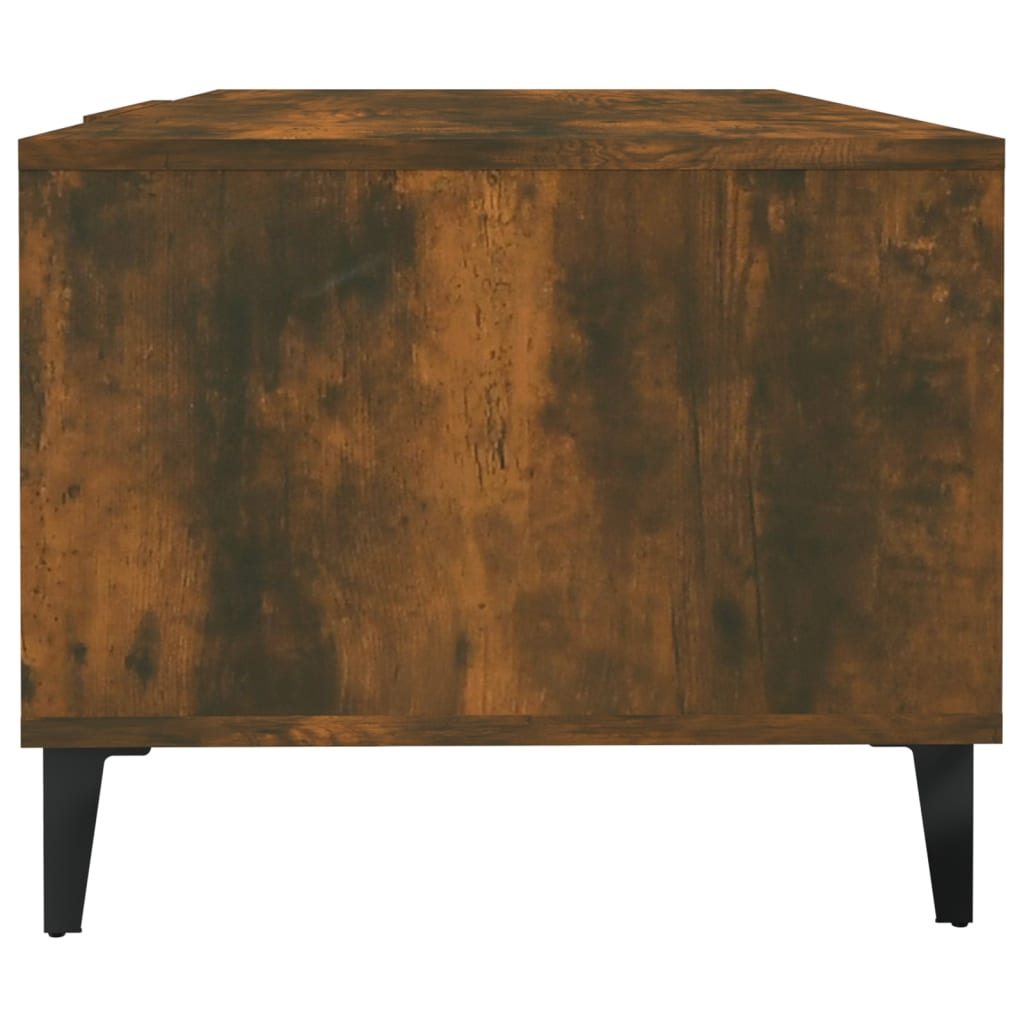 Salontafel 102x50x40 cm bewerkt hout gerookt eikenkleurig is nu te koop bij PeponiXL, paradijselijk wonen!