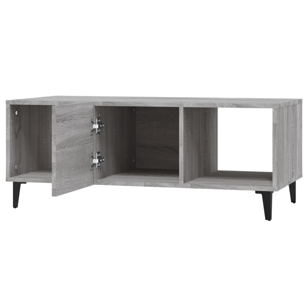 Salontafel 102x50x40 cm bewerkt hout grijs sonoma eikenkleurig is nu te koop bij PeponiXL, paradijselijk wonen!