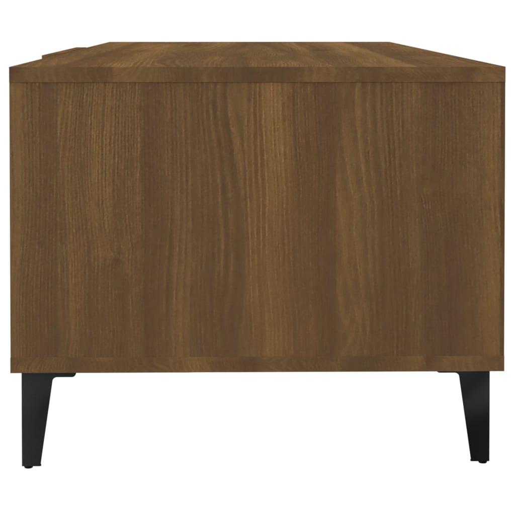 Salontafel 102x50x40 cm bewerkt hout bruin eikenkleur is nu te koop bij PeponiXL, paradijselijk wonen!