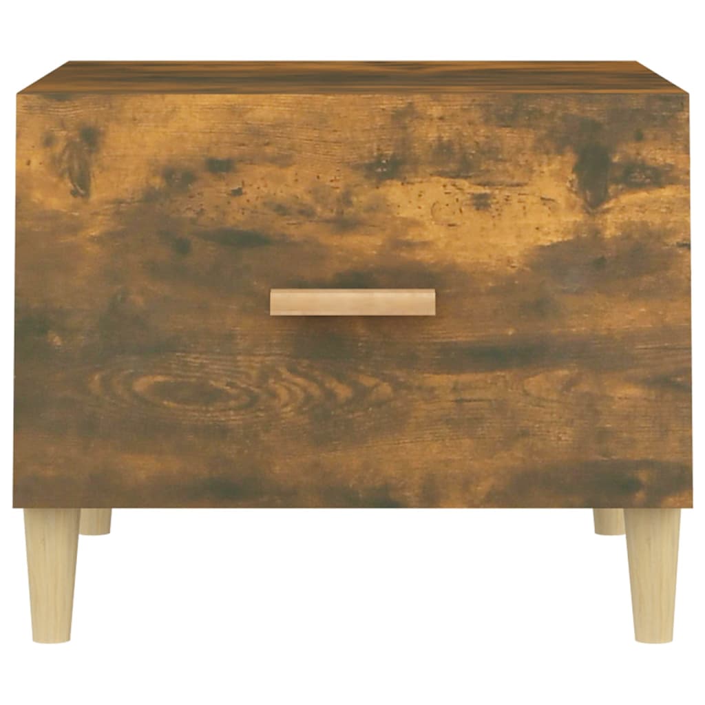 Salontafel 50x50x40 cm bewerkt hout gerookt eikenkleurig is nu te koop bij PeponiXL, paradijselijk wonen!