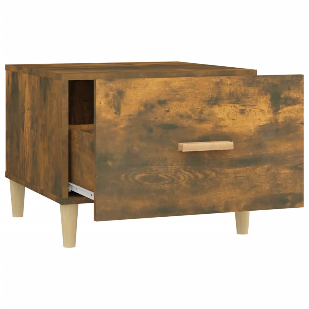 Salontafels 2 st 50x50x40 cm bewerkt hout gerookt eikenkleurig is nu te koop bij PeponiXL, paradijselijk wonen!