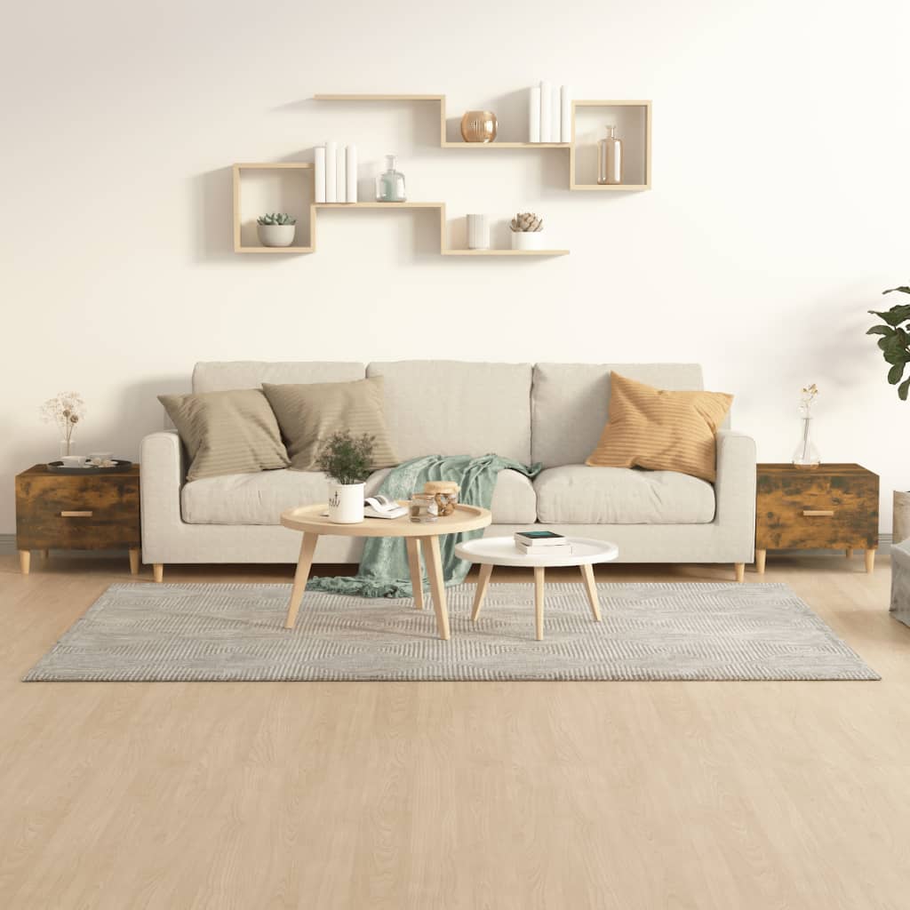 Salontafels 2 st 50x50x40 cm bewerkt hout gerookt eikenkleurig is nu te koop bij PeponiXL, paradijselijk wonen!