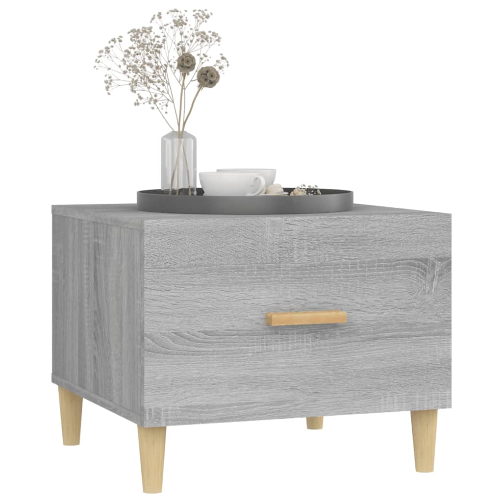 Salontafel 50x50x40 cm bewerkt hout grijs sonoma eikenkleurig is nu te koop bij PeponiXL, paradijselijk wonen!