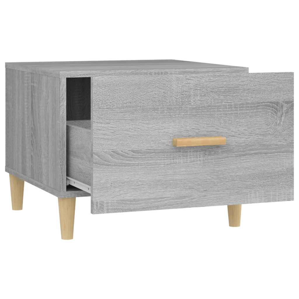 Salontafel 50x50x40 cm bewerkt hout grijs sonoma eikenkleurig is nu te koop bij PeponiXL, paradijselijk wonen!