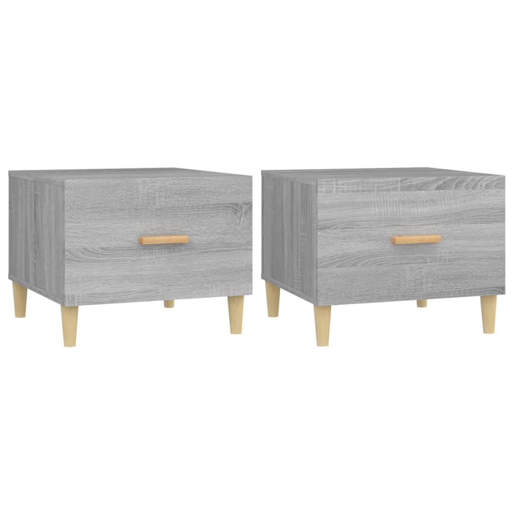 Salontafels 2 st 50x50x40 cm bewerkt hout grijs sonoma eiken is nu te koop bij PeponiXL, paradijselijk wonen!