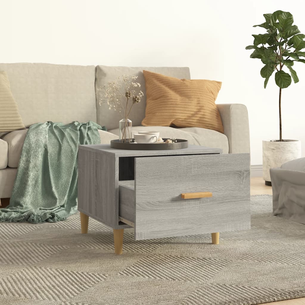 Salontafels 2 st 50x50x40 cm bewerkt hout grijs sonoma eiken is nu te koop bij PeponiXL, paradijselijk wonen!
