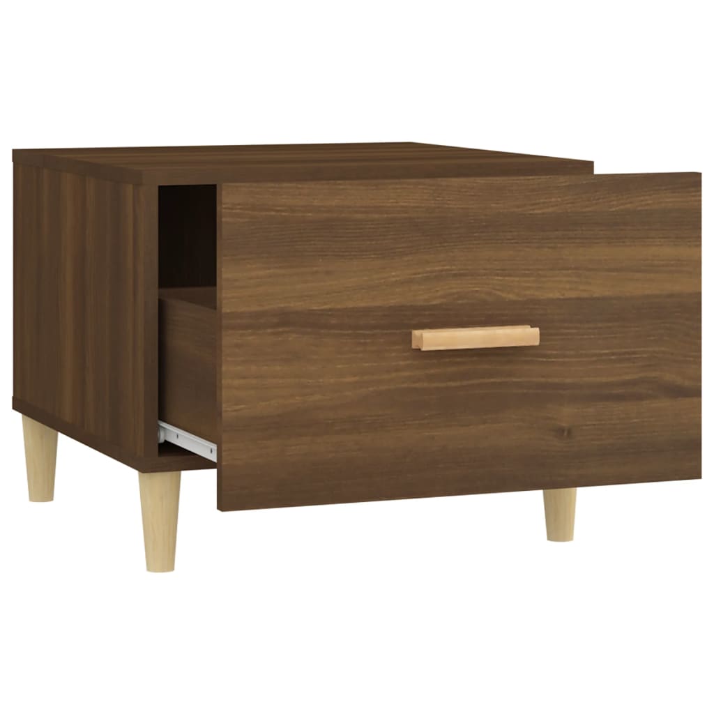 Salontafel 50x50x40 cm bewerkt hout bruin eikenkleur is nu te koop bij PeponiXL, paradijselijk wonen!
