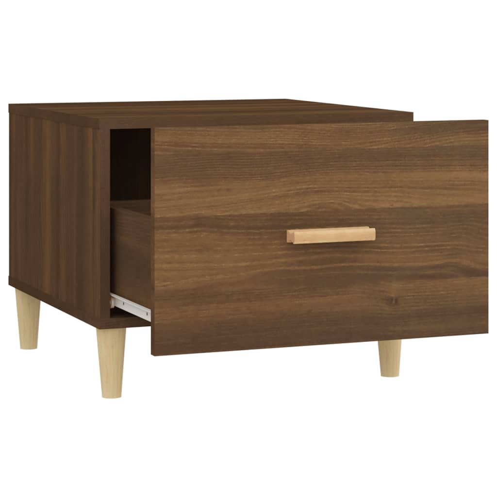 Salontafels 2 st 50x50x40 cm bewerkt hout bruin eikenkleur is nu te koop bij PeponiXL, paradijselijk wonen!
