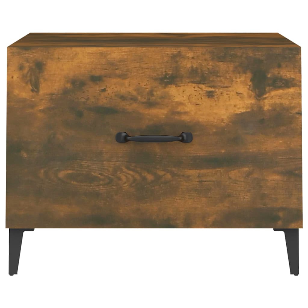 Salontafel met metalen poten 50x50x40 cm gerookt eikenkleurig is nu te koop bij PeponiXL, paradijselijk wonen!