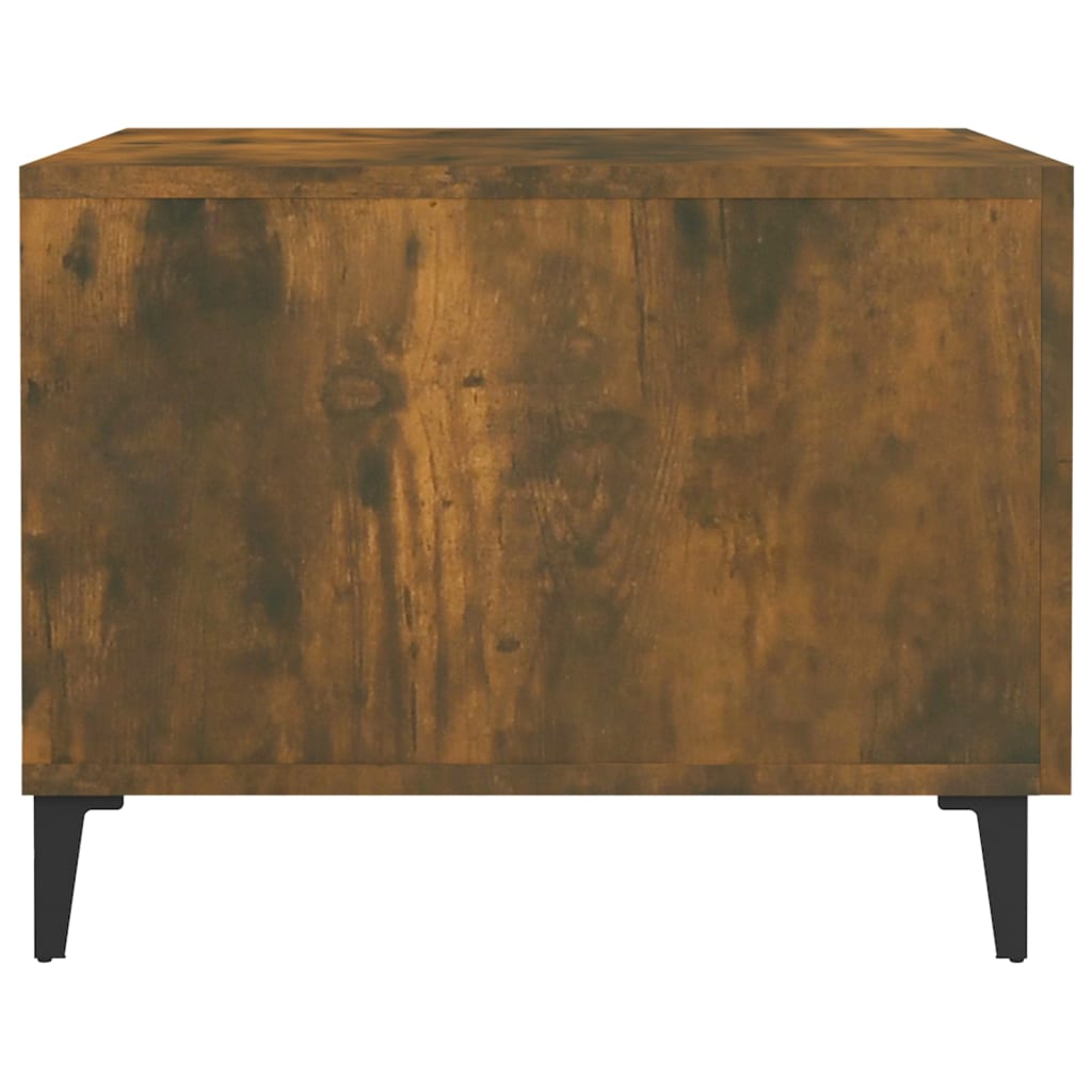 Salontafel met metalen poten 50x50x40 cm gerookt eikenkleurig is nu te koop bij PeponiXL, paradijselijk wonen!