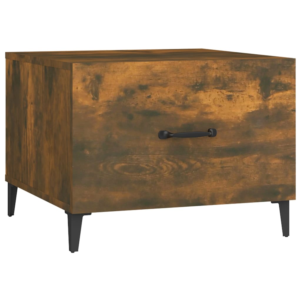 Salontafels 2 st met metalen poten 50x50x40 cm gerookt eiken is nu te koop bij PeponiXL, paradijselijk wonen!