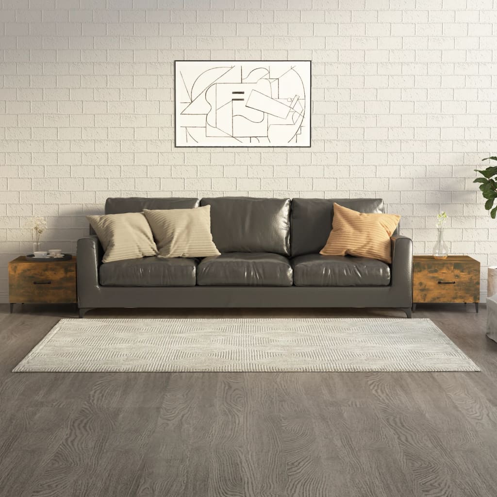 Salontafels 2 st met metalen poten 50x50x40 cm gerookt eiken is nu te koop bij PeponiXL, paradijselijk wonen!