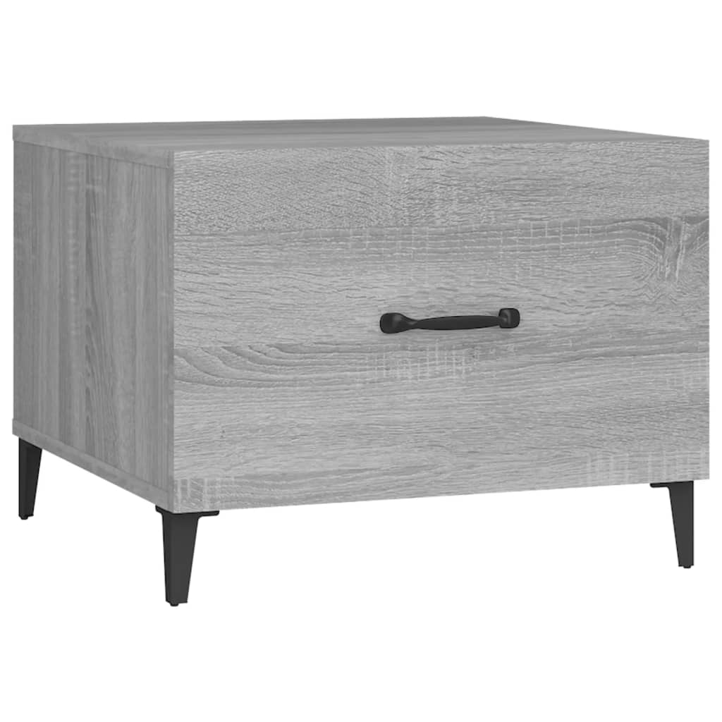 Salontafel met metalen poten 50x50x40 cm grijs sonoma eiken is nu te koop bij PeponiXL, paradijselijk wonen!