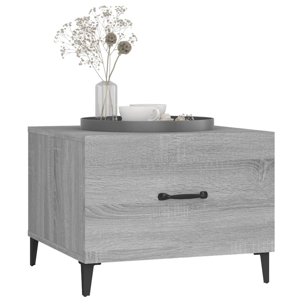 Salontafel met metalen poten 50x50x40 cm grijs sonoma eiken is nu te koop bij PeponiXL, paradijselijk wonen!
