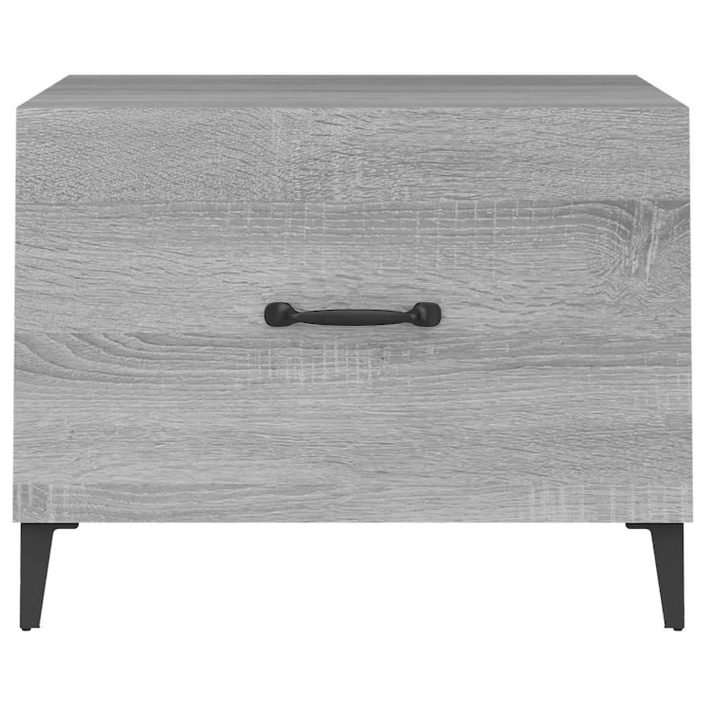 Salontafel met metalen poten 50x50x40 cm grijs sonoma eiken is nu te koop bij PeponiXL, paradijselijk wonen!