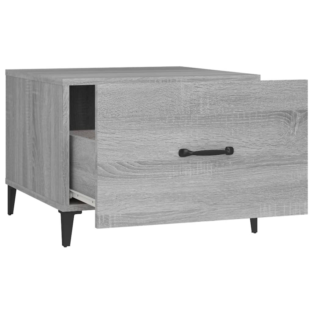 Salontafel met metalen poten 50x50x40 cm grijs sonoma eiken is nu te koop bij PeponiXL, paradijselijk wonen!