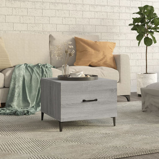 Salontafel met metalen poten 50x50x40 cm grijs sonoma eiken is nu te koop bij PeponiXL, paradijselijk wonen!