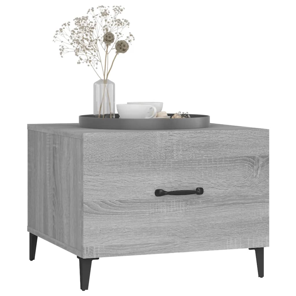 Salontafels 2 st met metalen poten 50x50x40 cm grijs sonoma is nu te koop bij PeponiXL, paradijselijk wonen!
