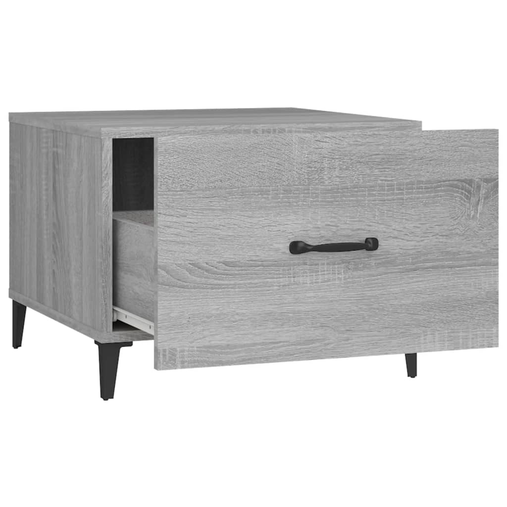 Salontafels 2 st met metalen poten 50x50x40 cm grijs sonoma is nu te koop bij PeponiXL, paradijselijk wonen!
