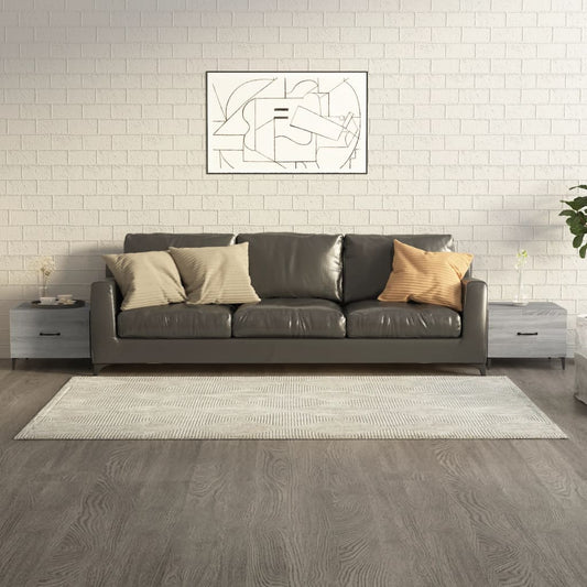 Salontafels 2 st met metalen poten 50x50x40 cm grijs sonoma is nu te koop bij PeponiXL, paradijselijk wonen!