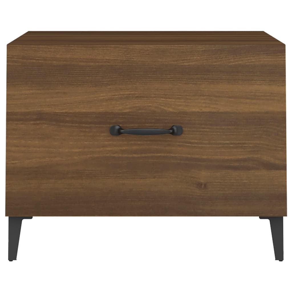 Salontafel met metalen poten 50x50x40 cm bruin eikenkleur is nu te koop bij PeponiXL, paradijselijk wonen!
