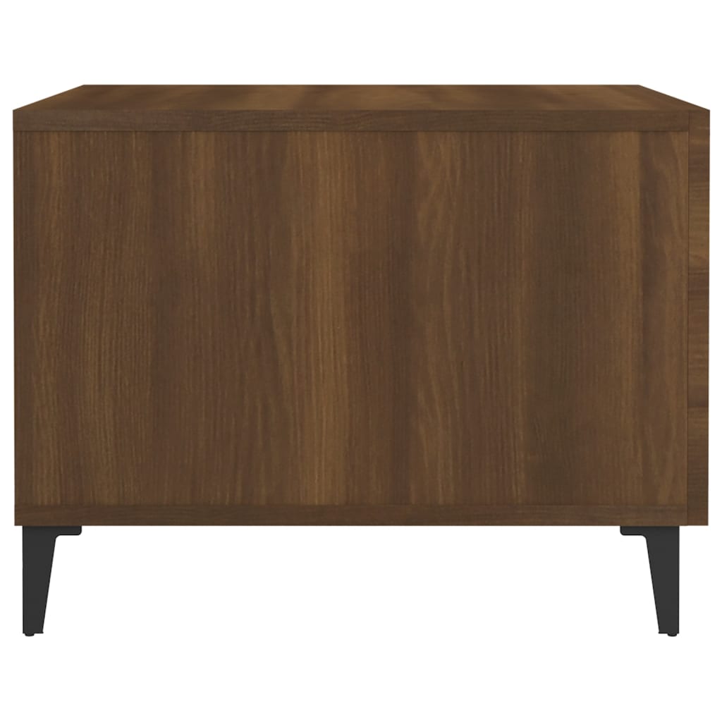 Salontafel met metalen poten 50x50x40 cm bruin eikenkleur is nu te koop bij PeponiXL, paradijselijk wonen!