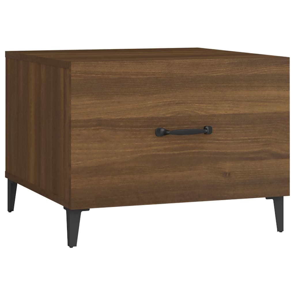 Salontafels 2 st met metalen poten 50x50x40 cm bruin eikenkleur is nu te koop bij PeponiXL, paradijselijk wonen!
