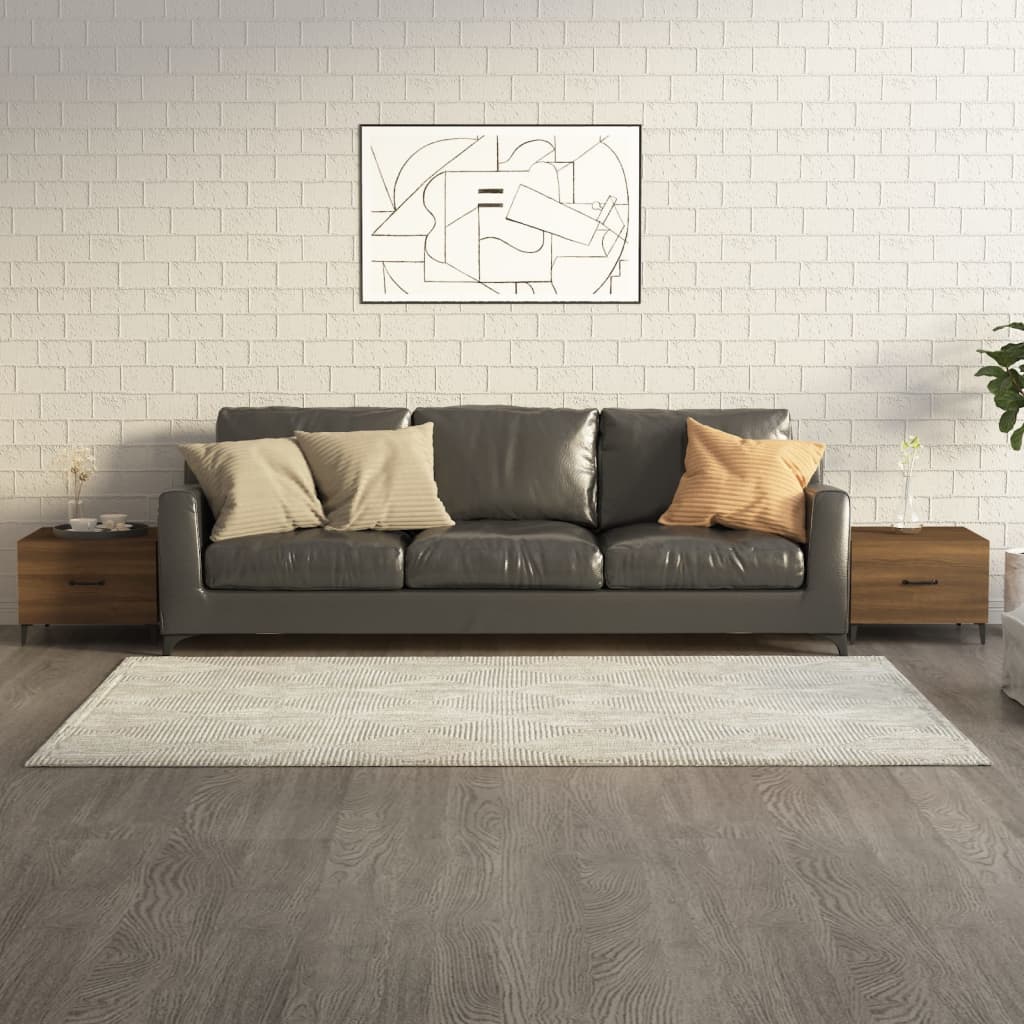 Salontafels 2 st met metalen poten 50x50x40 cm bruin eikenkleur is nu te koop bij PeponiXL, paradijselijk wonen!