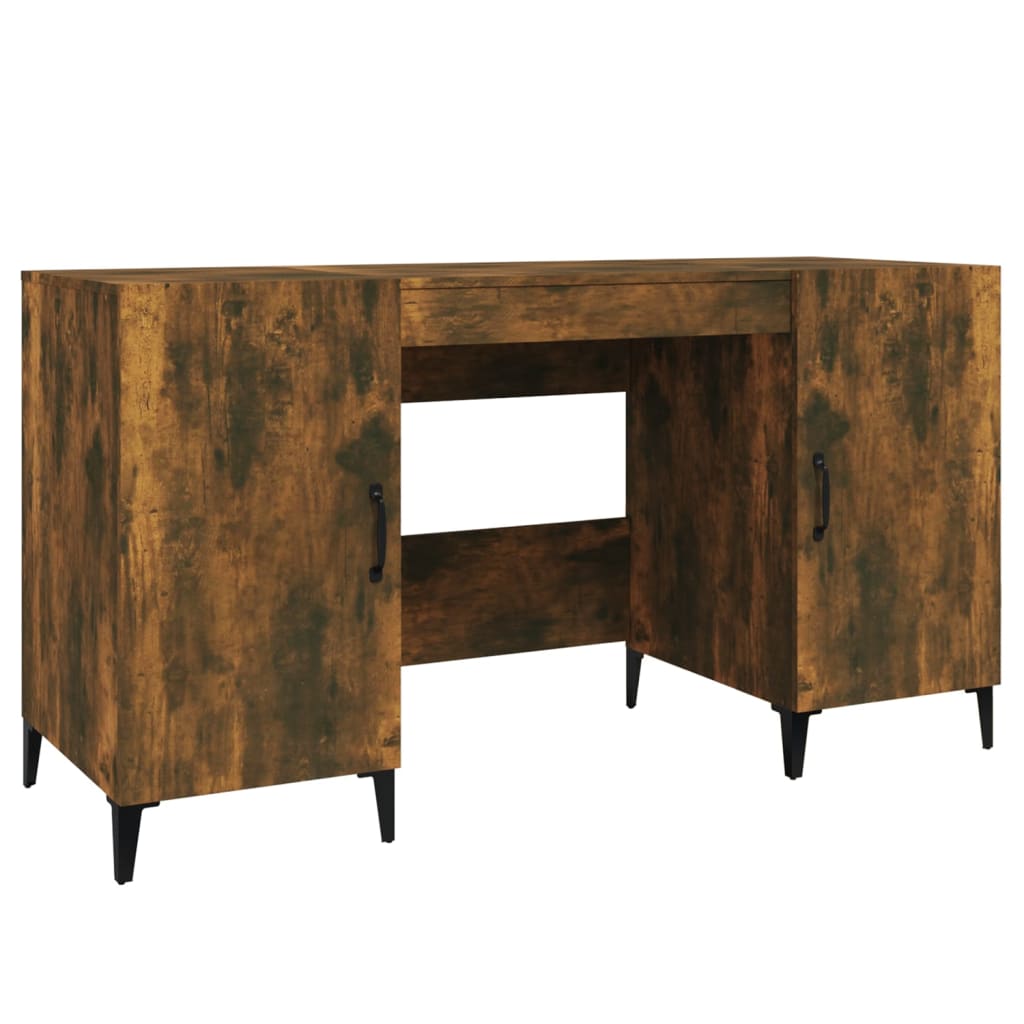 Bureau 140x50x75 cm bewerkt hout gerookt eikenkleurig is nu te koop bij PeponiXL, paradijselijk wonen!