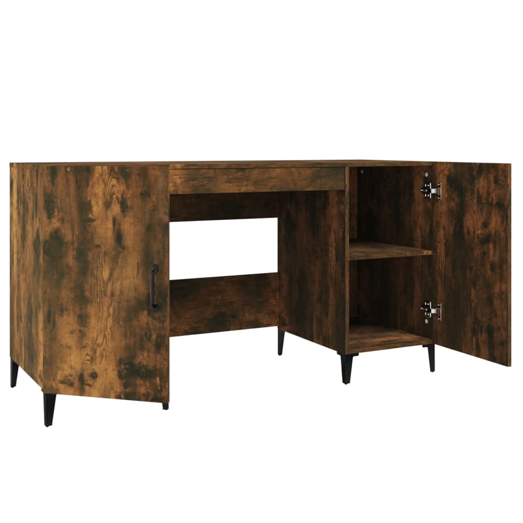 Bureau 140x50x75 cm bewerkt hout gerookt eikenkleurig is nu te koop bij PeponiXL, paradijselijk wonen!