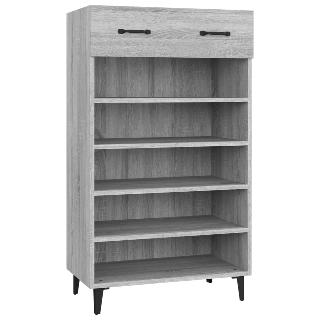 Schoenenkast 60x35x105 cm bewerkt hout grijs sonoma eikenkleur is nu te koop bij PeponiXL, paradijselijk wonen!
