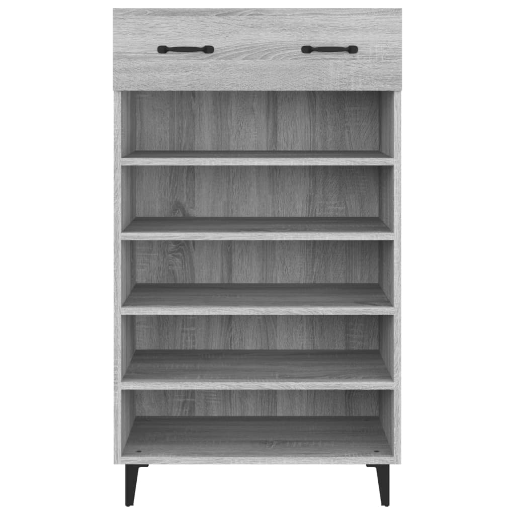 Schoenenkast 60x35x105 cm bewerkt hout grijs sonoma eikenkleur is nu te koop bij PeponiXL, paradijselijk wonen!