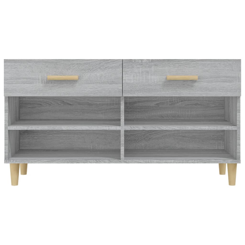 Schoenenkast 102x35x55 cm bewerkt hout grijs sonoma eikenkleur is nu te koop bij PeponiXL, paradijselijk wonen!