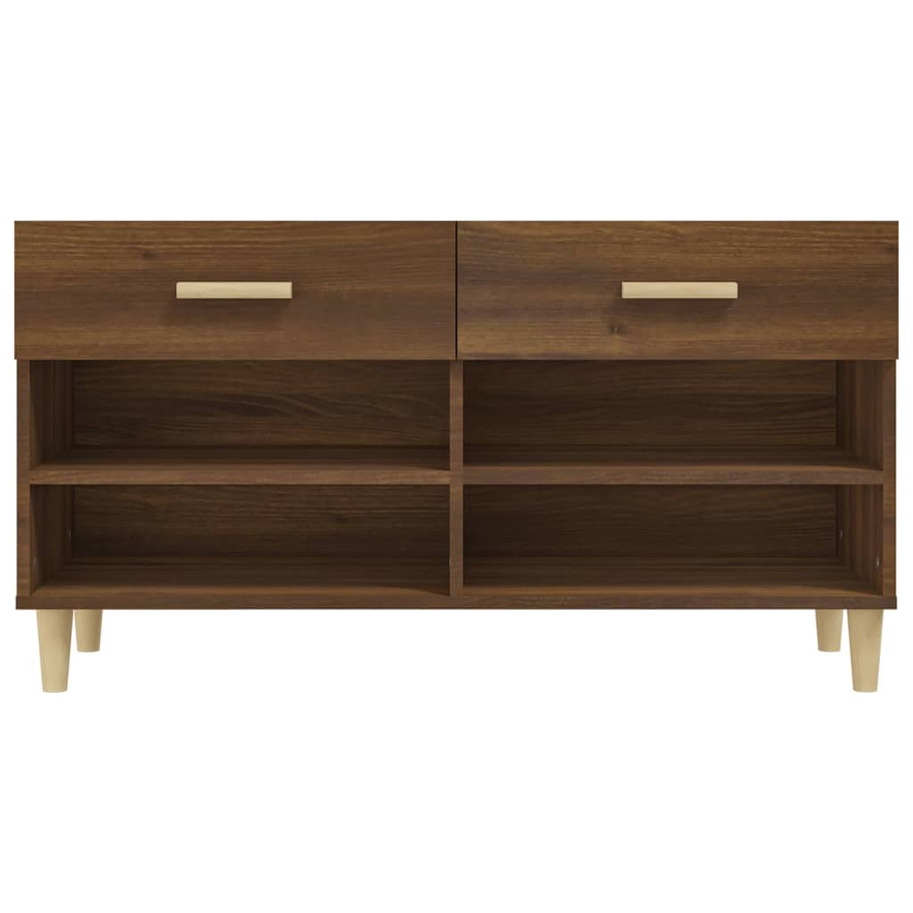 Schoenenkast 102x35x55 cm bewerkt hout bruin eikenkleur is nu te koop bij PeponiXL, paradijselijk wonen!