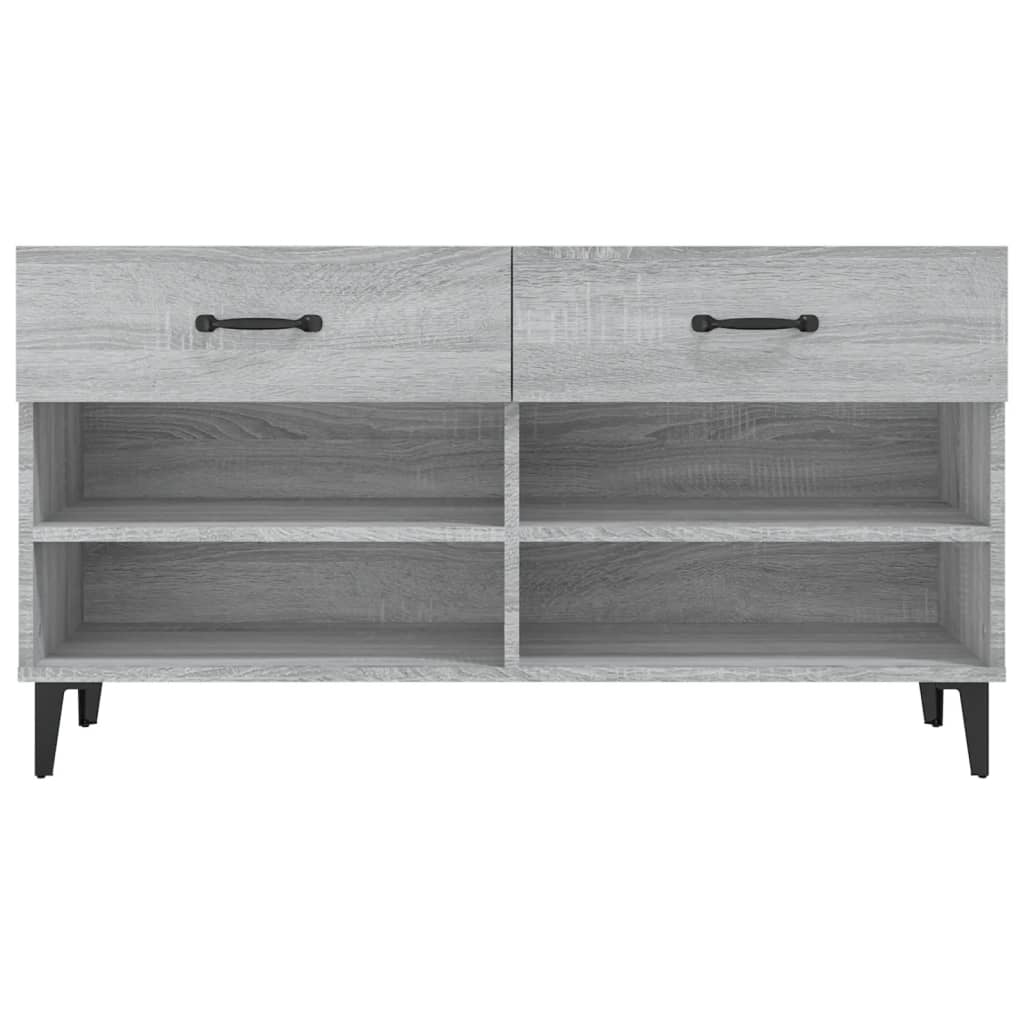 Schoenenkast 102x35x55 cm bewerkt hout grijs sonoma eikenkleur is nu te koop bij PeponiXL, paradijselijk wonen!