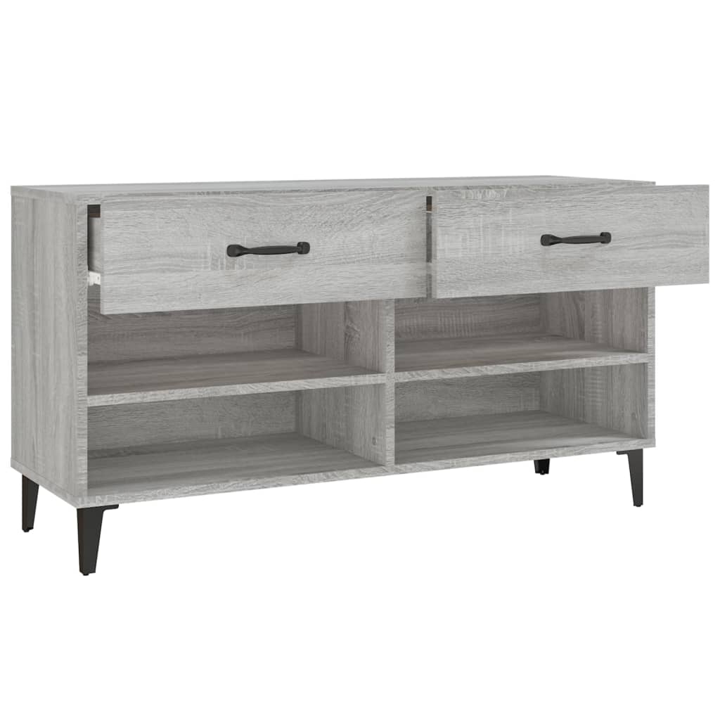 Schoenenkast 102x35x55 cm bewerkt hout grijs sonoma eikenkleur is nu te koop bij PeponiXL, paradijselijk wonen!